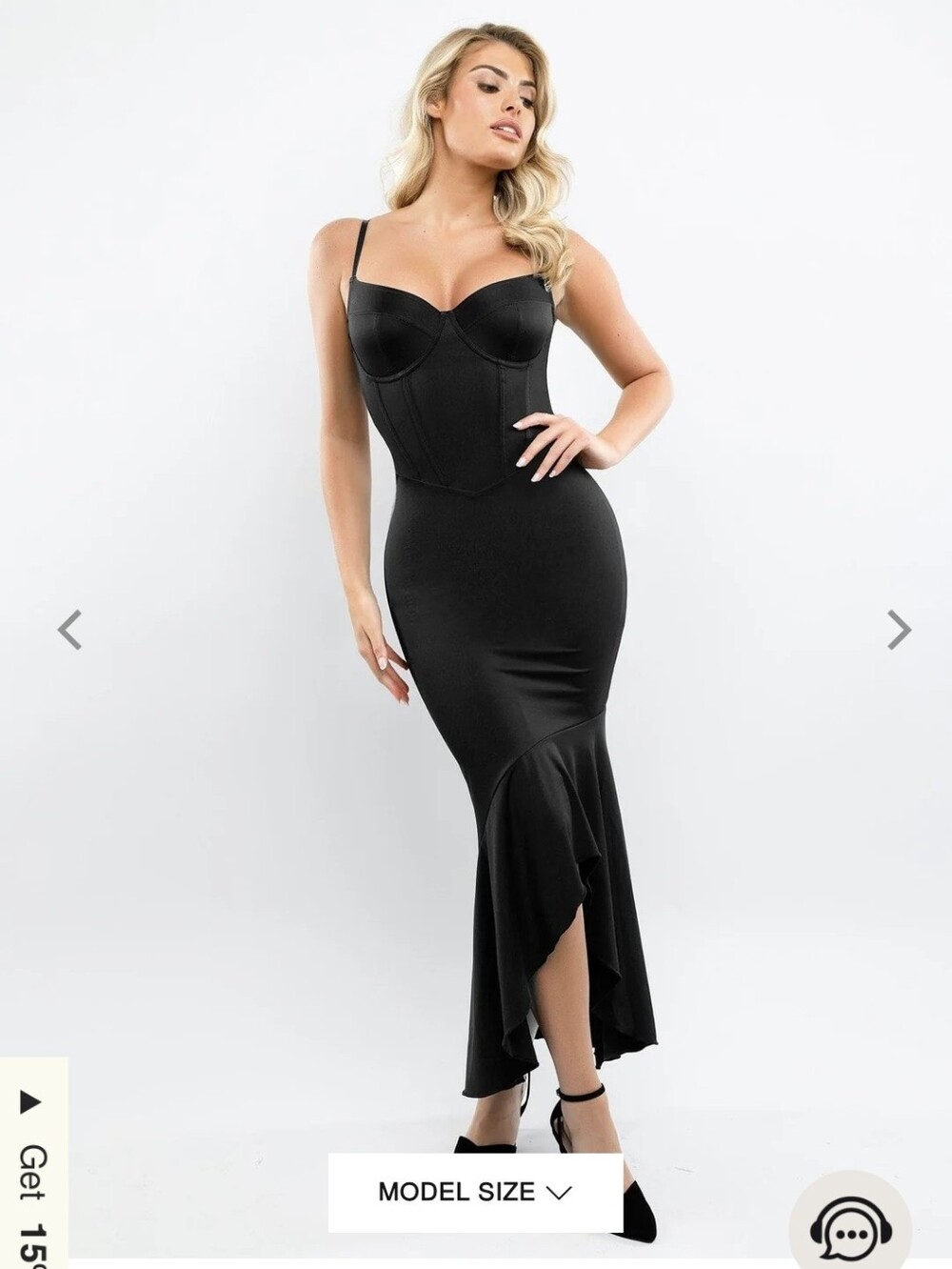 NWT Popilush Black Built-In Shapewear Corset Bustier Maxi Dress - Size XL